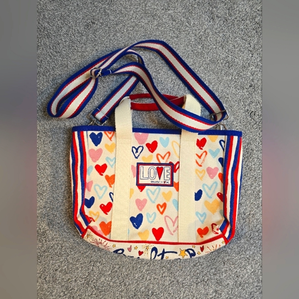 Brighton Red White & You Mini Tote Bag EUC